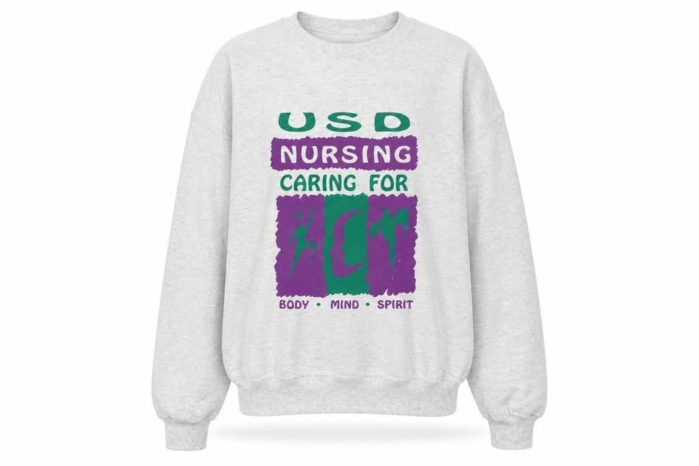 Jerzees Womens Grey USD Nursing Graphic Pullover Sweatshirt L