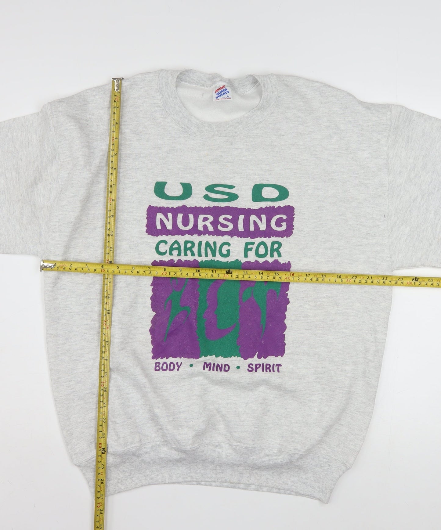 Jerzees Womens Grey USD Nursing Graphic Pullover Sweatshirt L