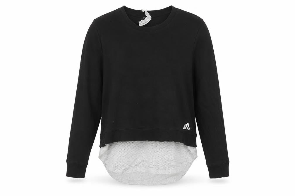 Adidas Women Black XL Sweatshirt Pullover Long Sleeve Crew Neck Casual