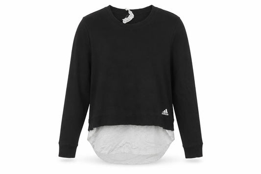 Adidas Women Black XL Sweatshirt Pullover Long Sleeve Crew Neck Casual