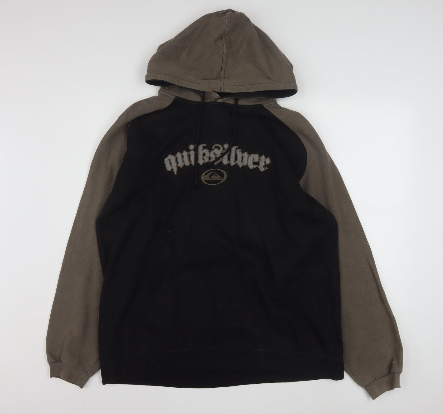 Quiksilver Men's Black XL Pullover Hoodie with Logo Print