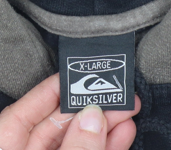 Quiksilver Men's Black XL Pullover Hoodie with Logo Print