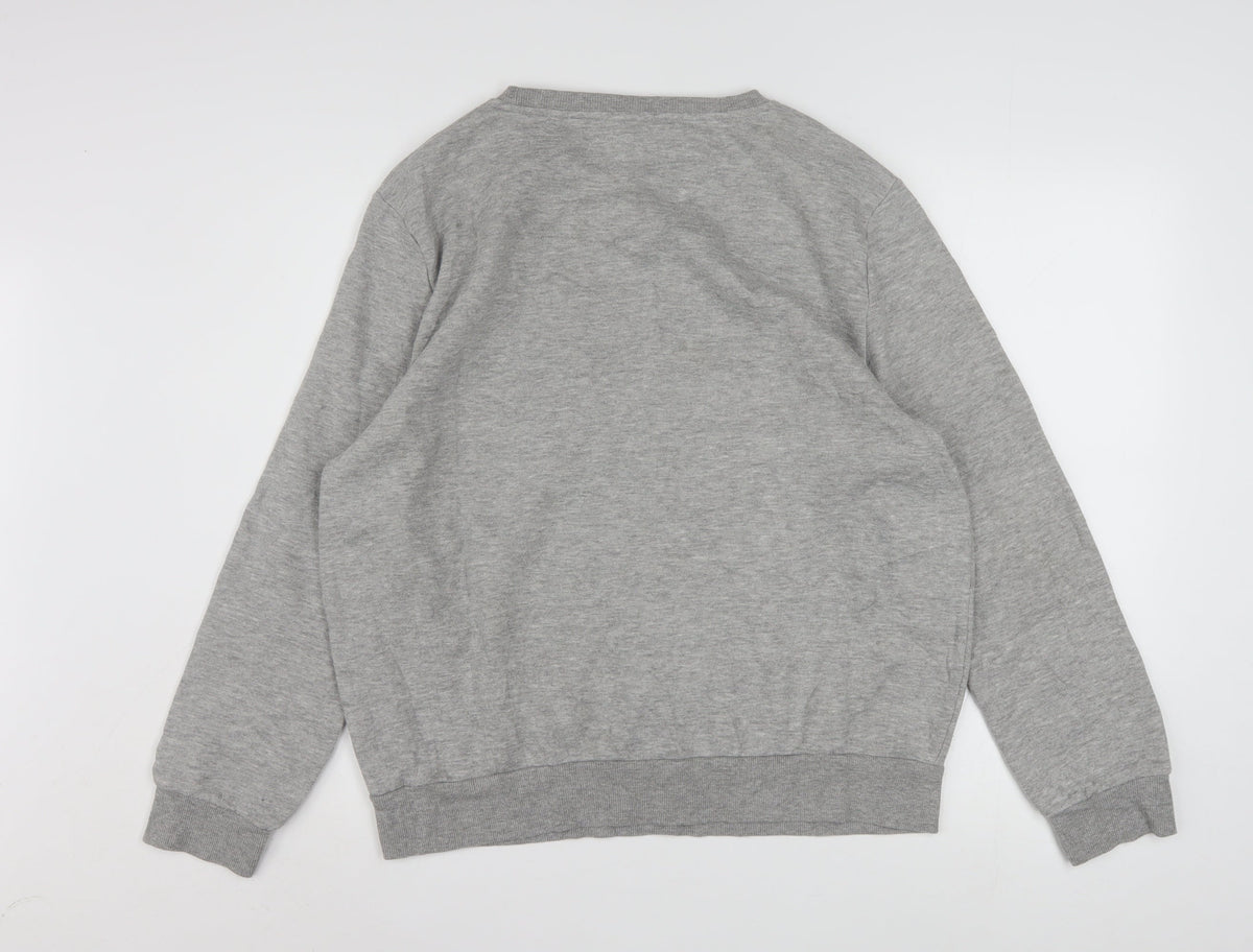 Disney Women Grey Minnie Mouse Sweatshirt Size L 14/16 Crew Neck