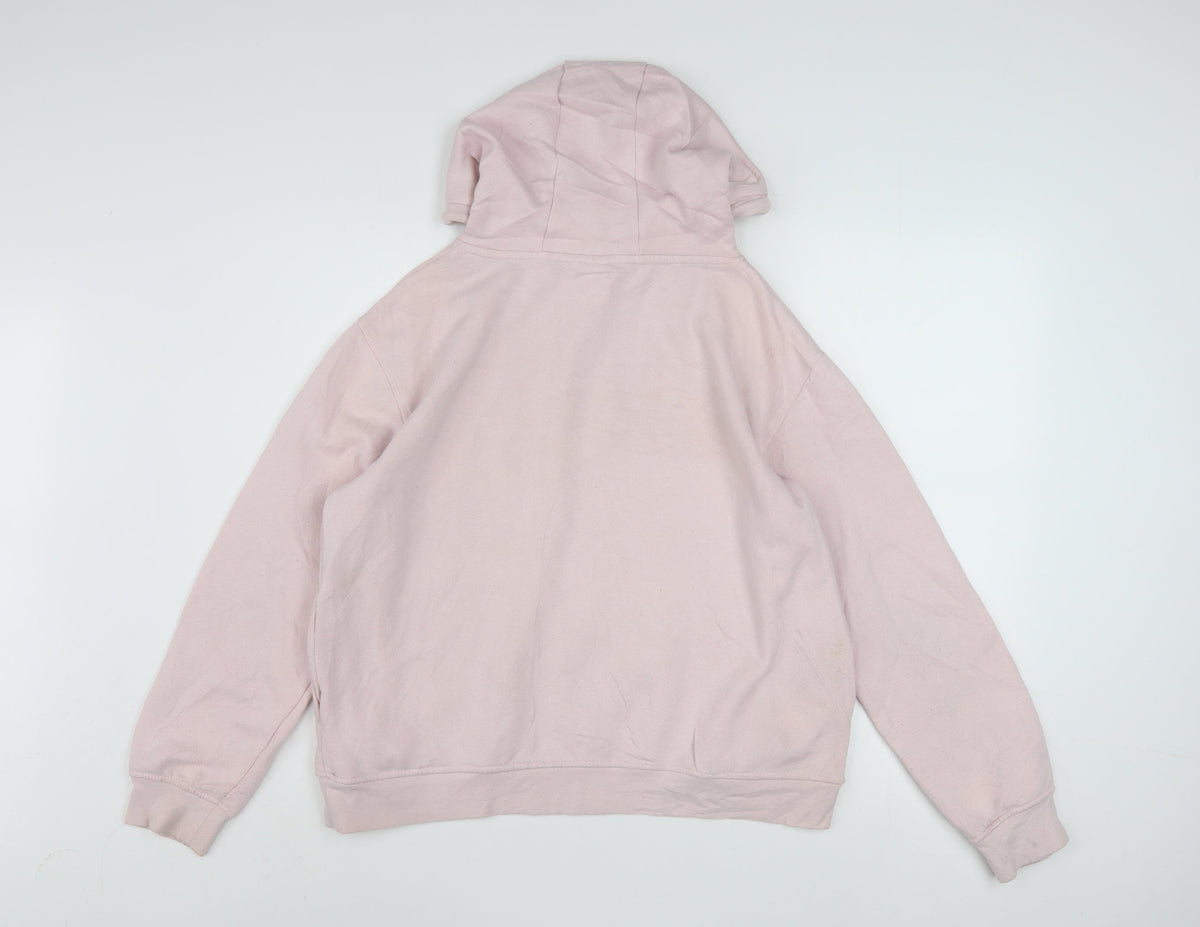 Close-up detail of Disney Women Pink Hooded Pullover Hoodie UK 10/12 Small Minnie Mouse Print