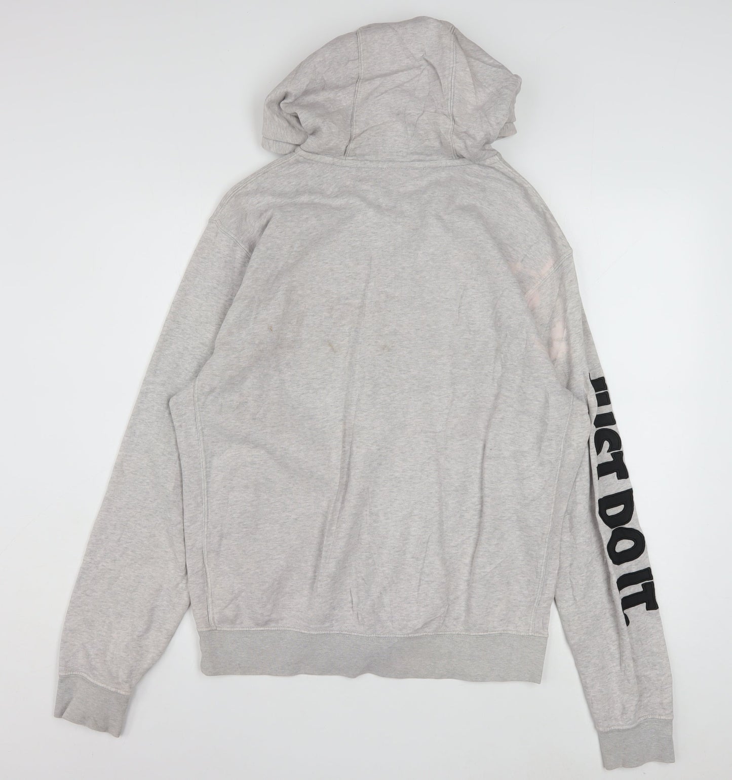 Nike Men's Grey Full Zip Hoodie Small Sportswear Logo