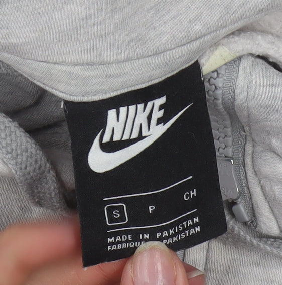 Nike Men's Grey Full Zip Hoodie Small Sportswear Logo