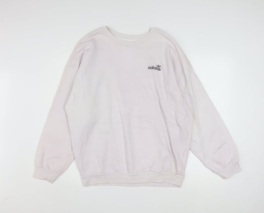 Adidas Women’s White Crew Neck Pullover Sweatshirt Size 16