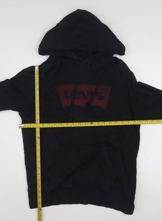 Levi's Men's Black Pullover Hoodie Small Classic Logo Cotton