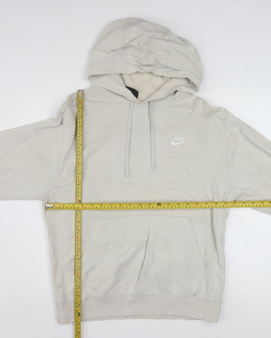 Nike Mens Beige Pullover Hoodie Small Cotton Blend Classic Fit