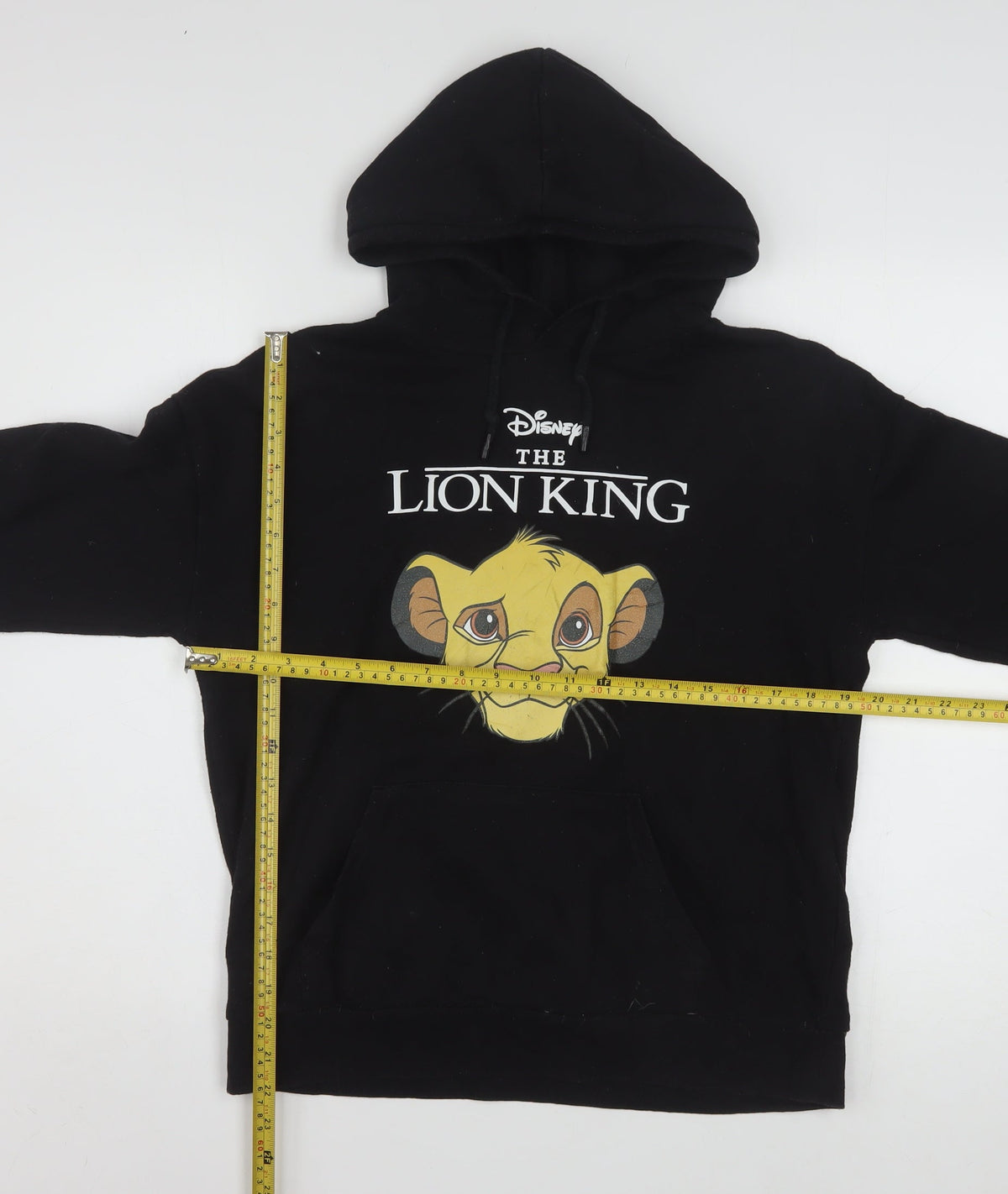 Back view of Disney The Lion King Black Hoodie Women XS Pullover Hooded Sweatshirt