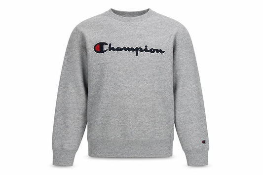 Champion Men Grey Small Pullover Sweatshirt Logo Crew Neck Classic