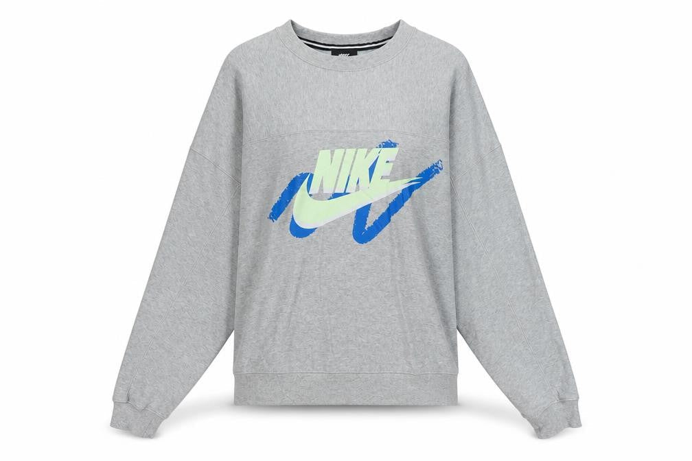 Nike Women’s Grey Graphic Pullover Sweatshirt Small Relaxed Fit