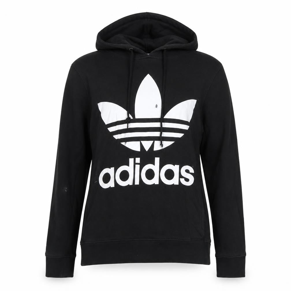 Adidas Womens Black Hoodie Size 10 Pullover Hooded Sweatshirt