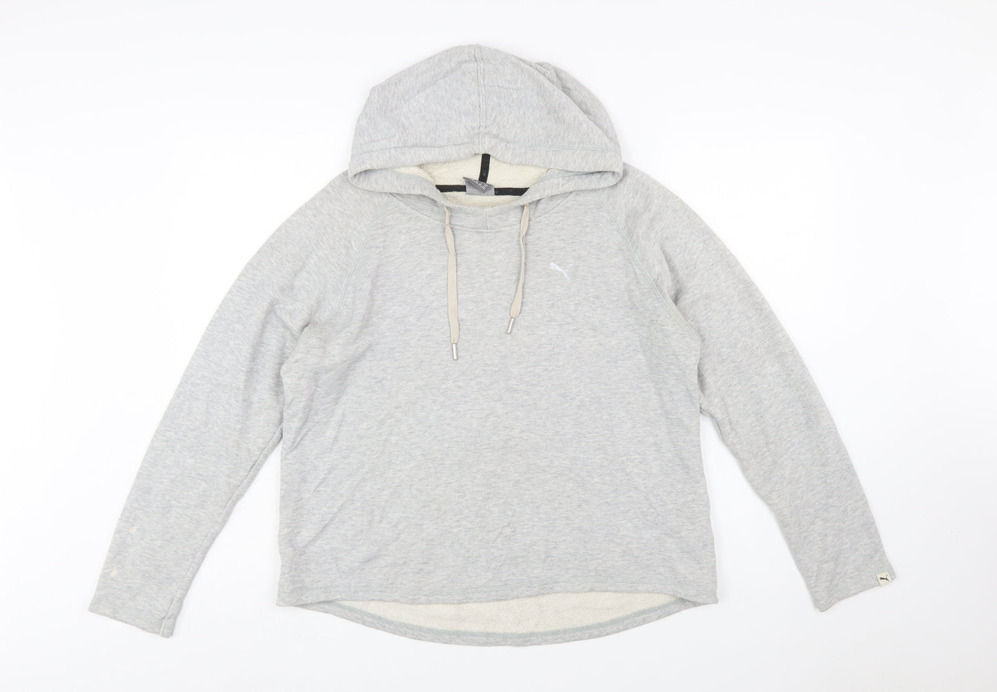 PUMA Womens Grey Hoodie Size 14 Pullover Long Sleeve Casual