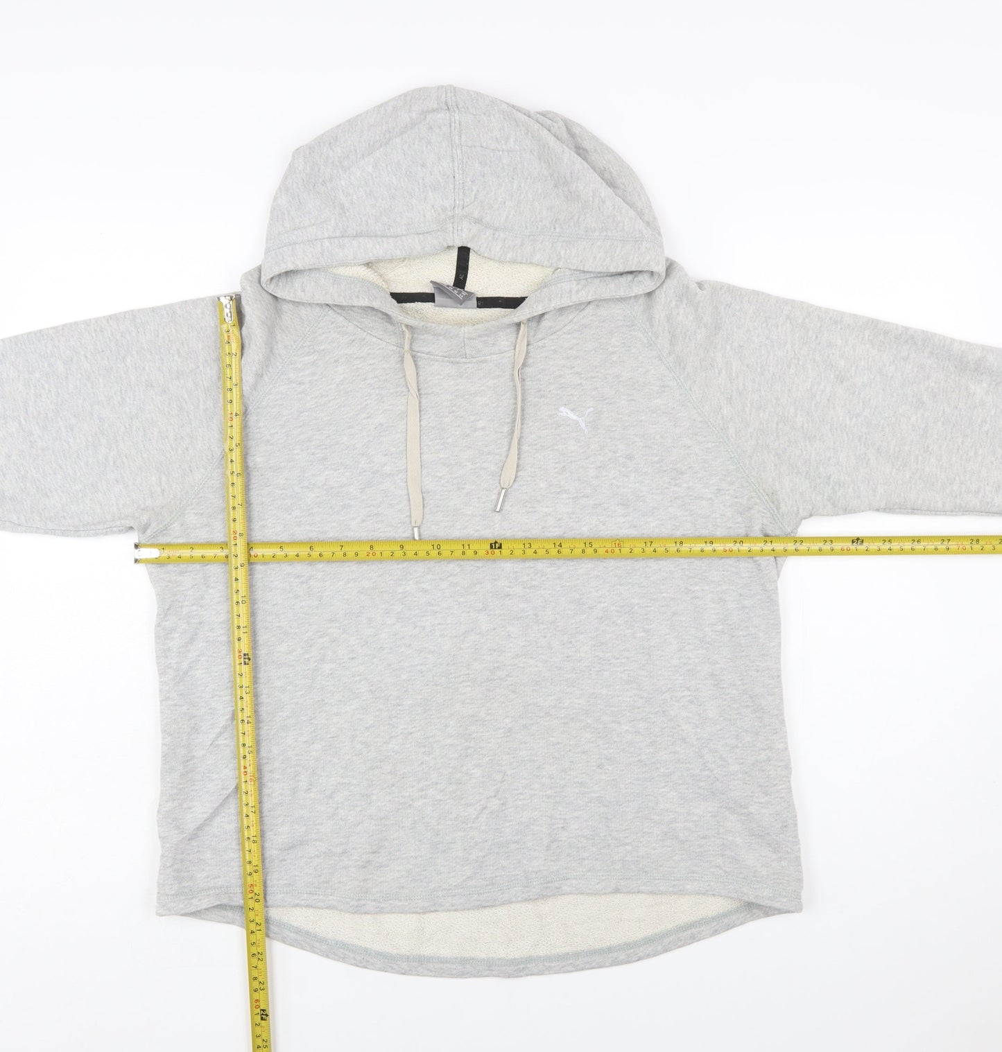 PUMA Womens Grey Hoodie Size 14 Pullover Long Sleeve Casual
