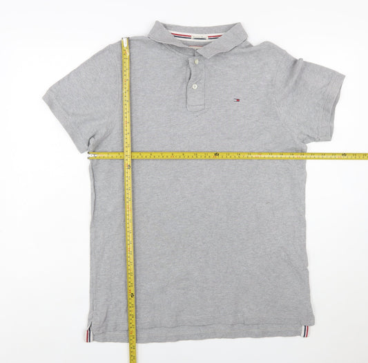Hilfiger Denim Men's Grey XL Cotton Polo Shirt Classic Fit