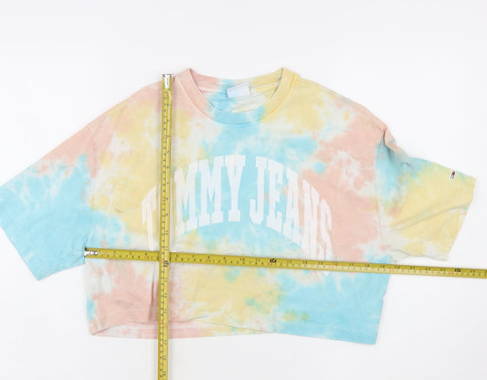 Tommy Jeans Women's Multicoloured Cropped T-Shirt M