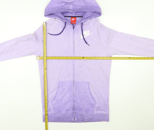 Nike Womens Purple Full Zip Hoodie XS Lightweight Cotton Blend