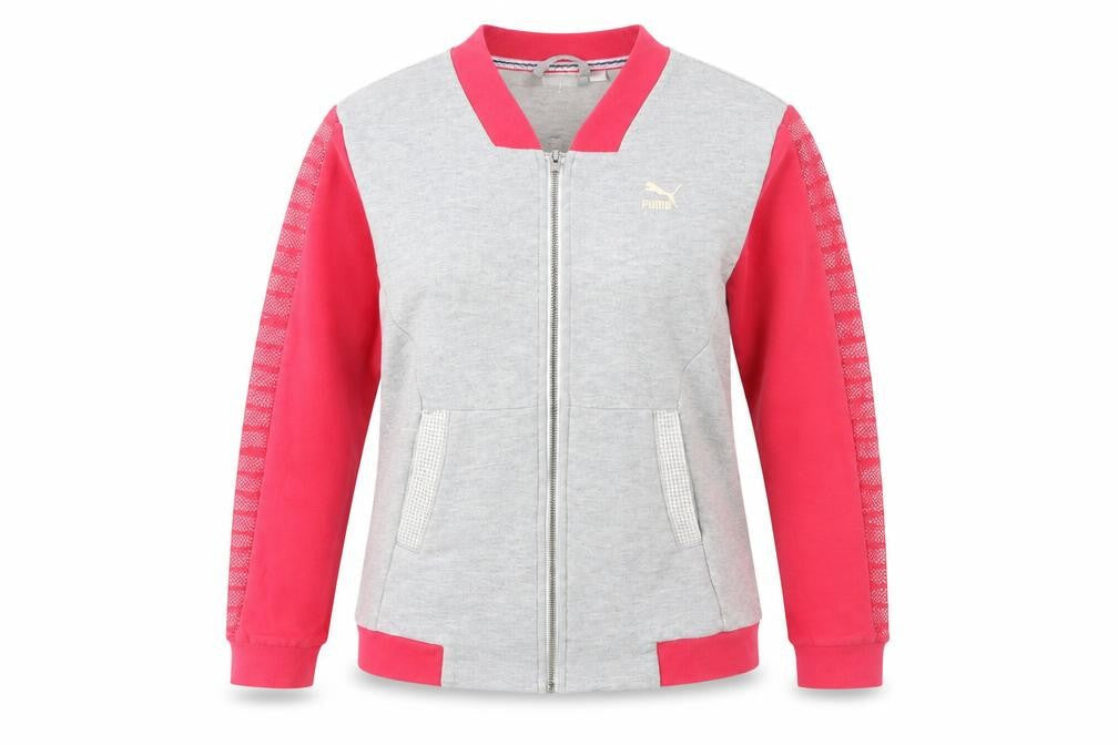 Puma Womens Grey & Pink Full Zip Sweatshirt Size 10 UK