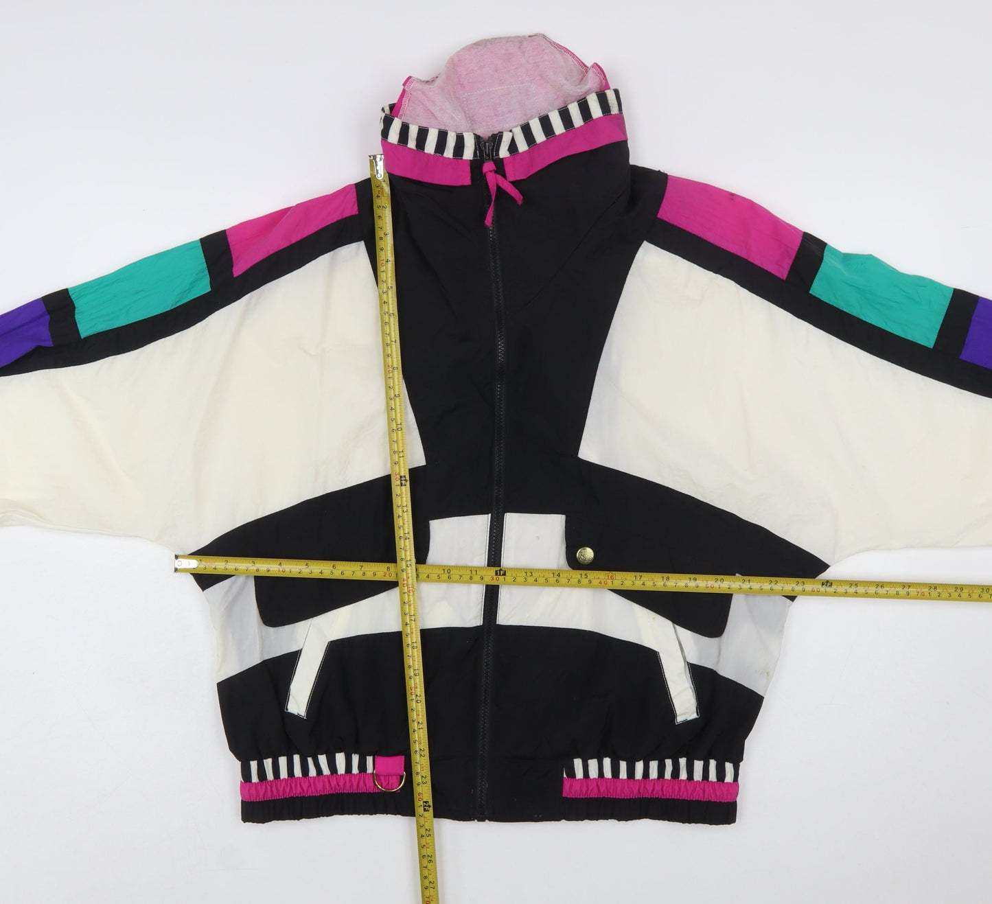 River Edge Women’s Multicoloured 80s Nylon Windbreaker Jacket M