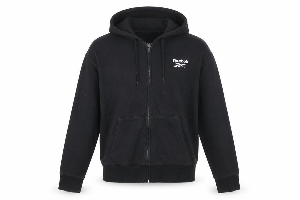 Reebok Womens Black Full Zip Hoodie Medium Hooded Sweatshirt