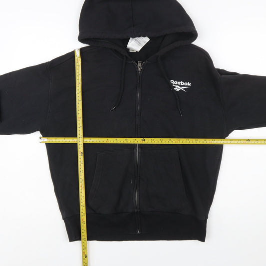 Reebok Womens Black Full Zip Hoodie Medium Hooded Sweatshirt