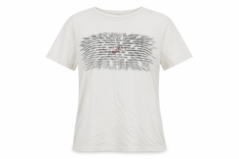 Desigual Women White Graphic Basic T-Shirt Size M