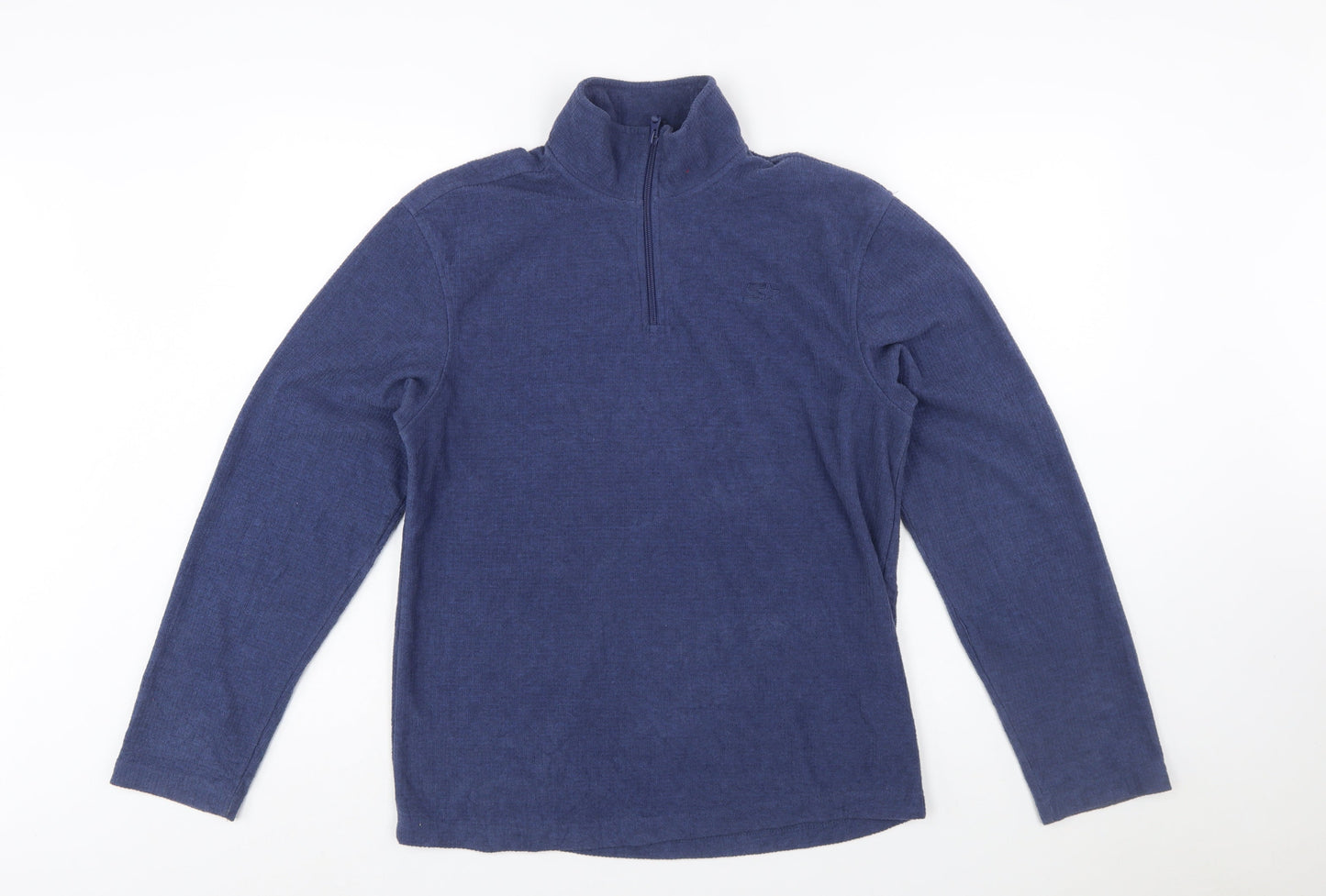Starter Mens Blue 1/4 Zip Fleece Sweatshirt Size S