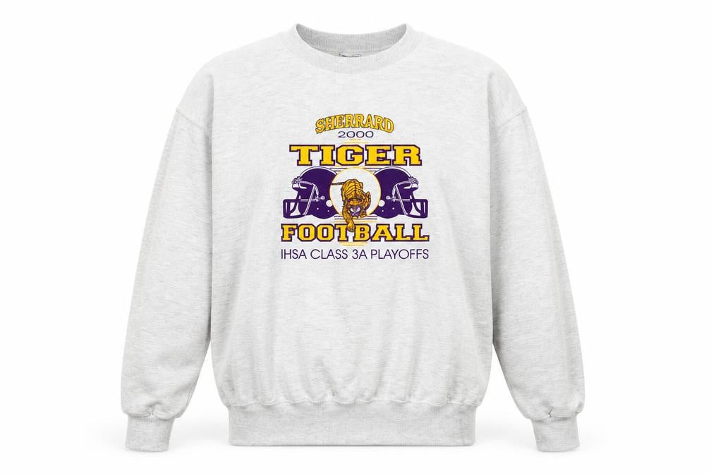Jerzees Women's Grey Tiger Football Graphic Pullover Sweatshirt 2XL