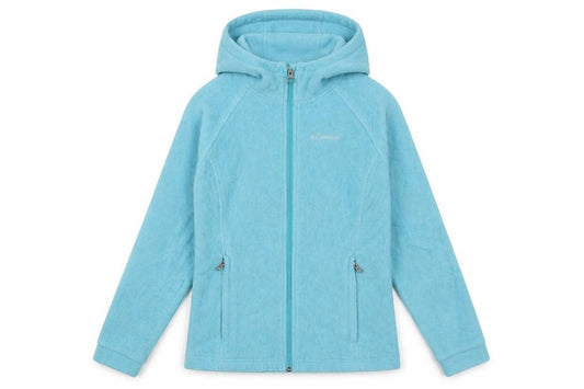 Columbia Girls Blue Hooded Fleece Jacket Size 14-15 Years Full Zip