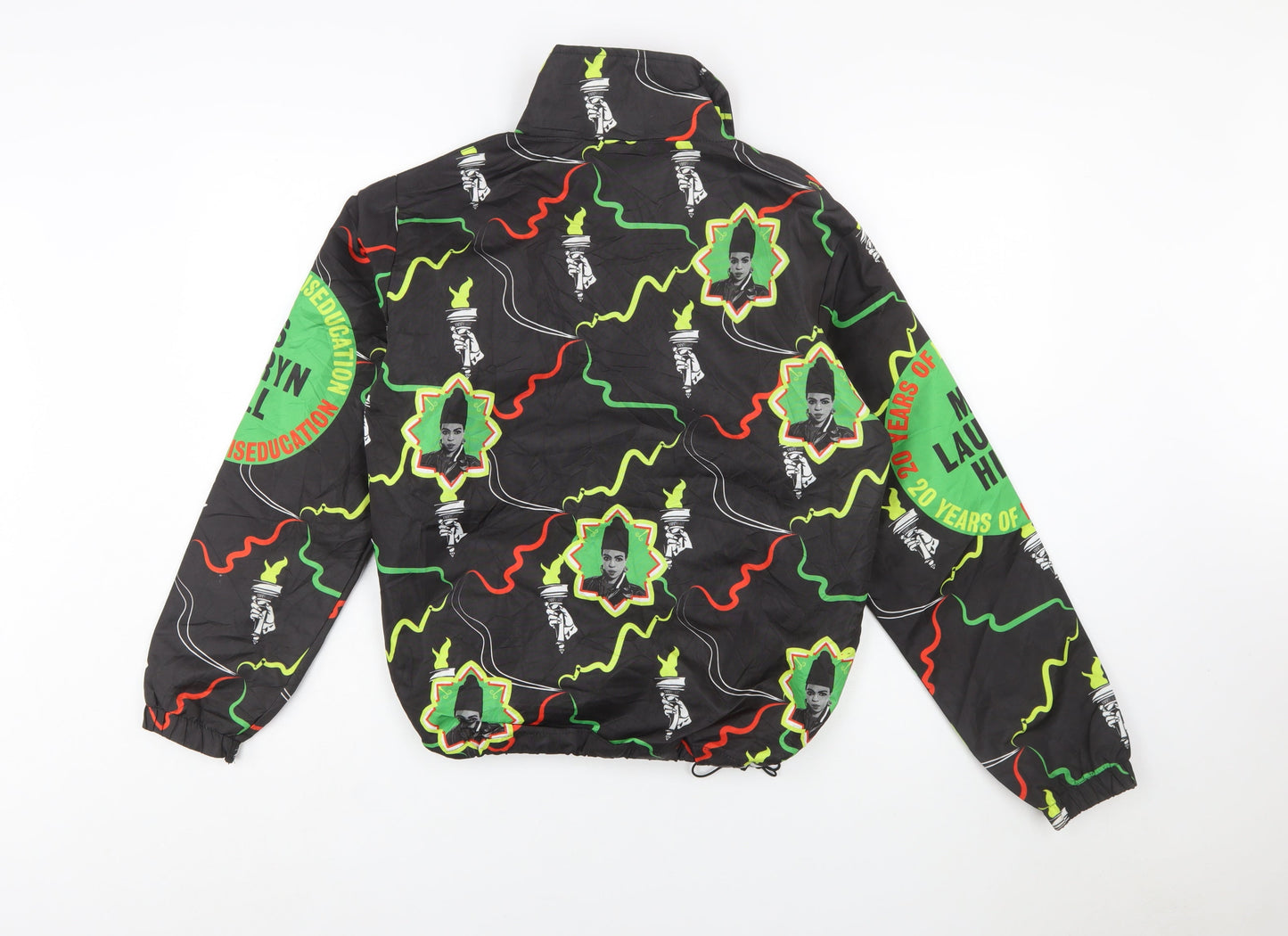 Melody Ehsani Women's Black Graphic Windbreaker Jacket Size S