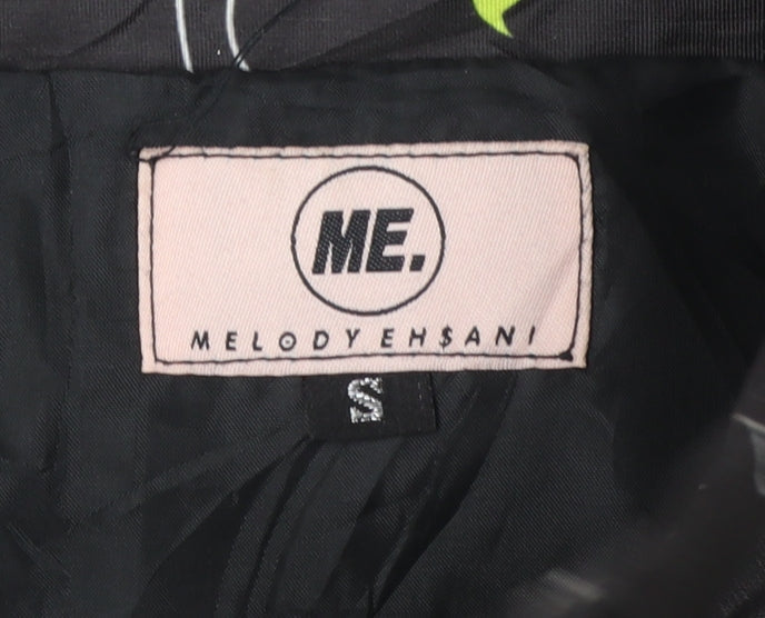 Melody Ehsani Women's Black Graphic Windbreaker Jacket Size S