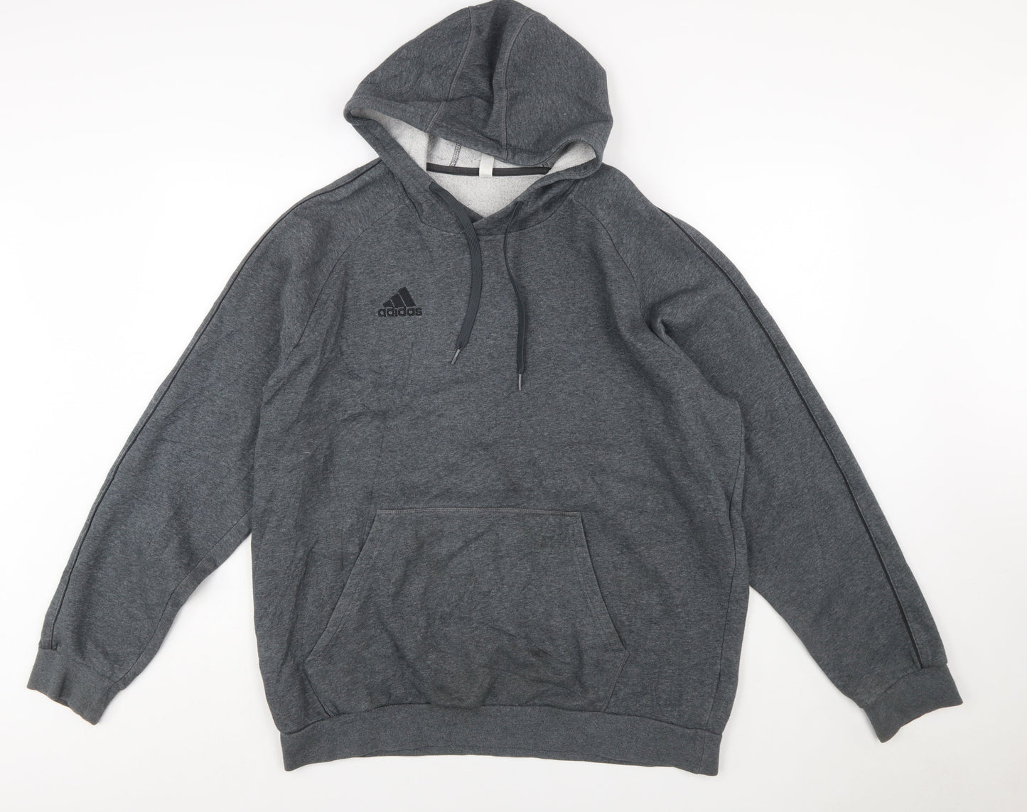 Adidas Men Grey XL Pullover Hoodie Fleece Logo Sportswear