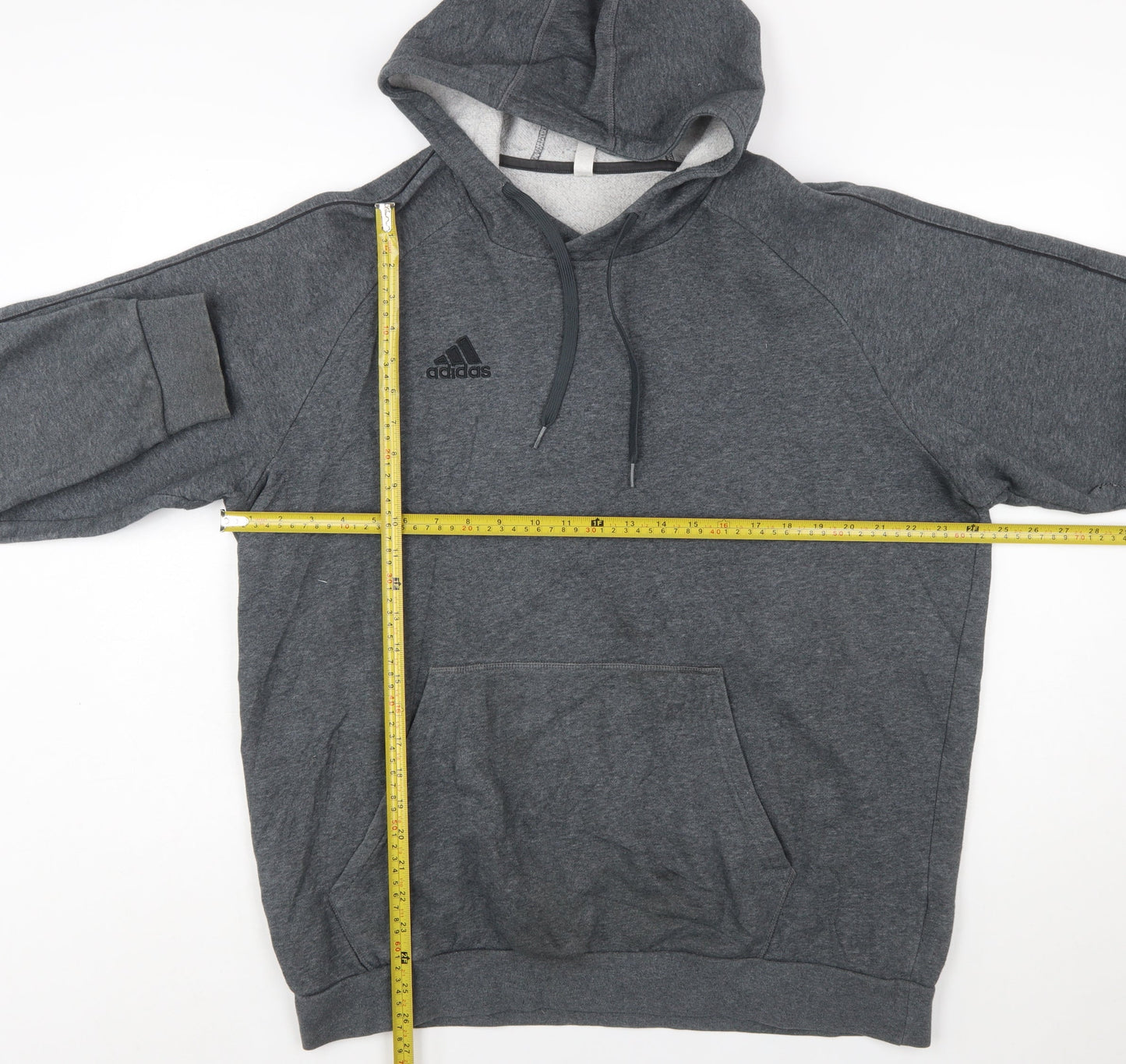 Adidas Men Grey XL Pullover Hoodie Fleece Logo Sportswear