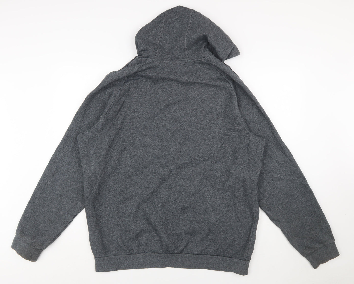 Adidas Men Grey XL Pullover Hoodie Fleece Logo Sportswear