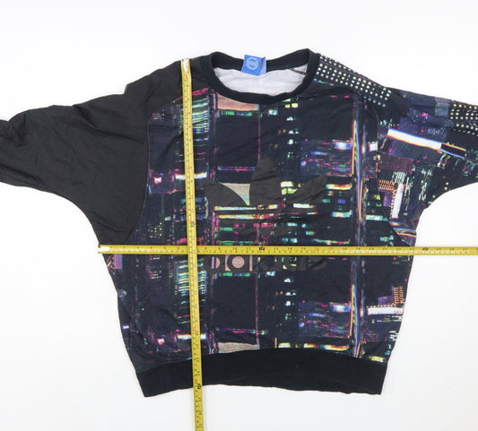Adidas Women’s Black Multicoloured Pullover Sweatshirt Size 10 Graphic Print