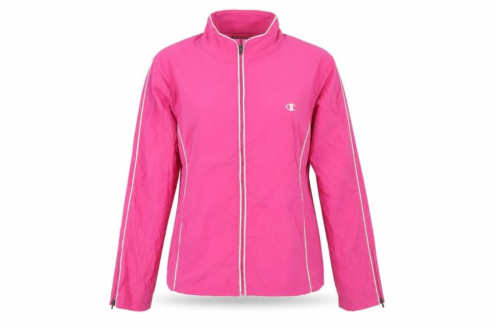 Champion Women's Pink Windbreaker Jacket Size L Zip Lightweight