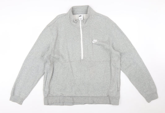 Nike Men's Grey XL Half Zip Fleece Sweatshirt Regular Fit