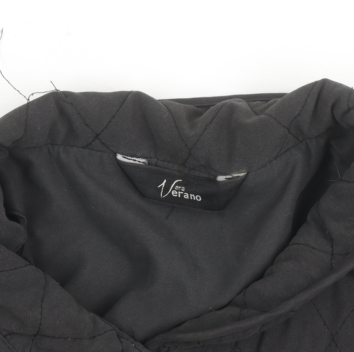 Vera Verano Women’s Black Quilted Mid-Length Jacket Size M