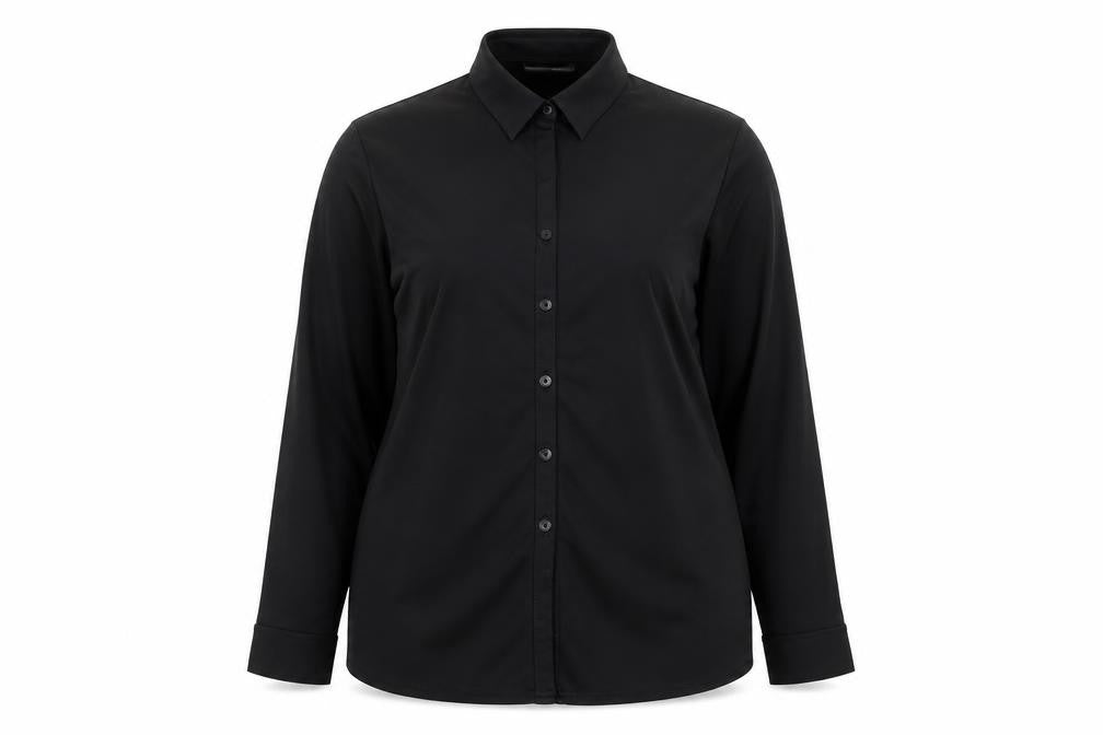 St Bernard Women's Black Stretch Button-Up Shirt Size 14