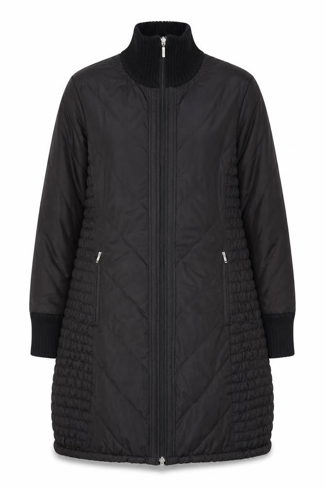 Marks & Spencer Per Una Women's Black Quilted Long Coat Size 14