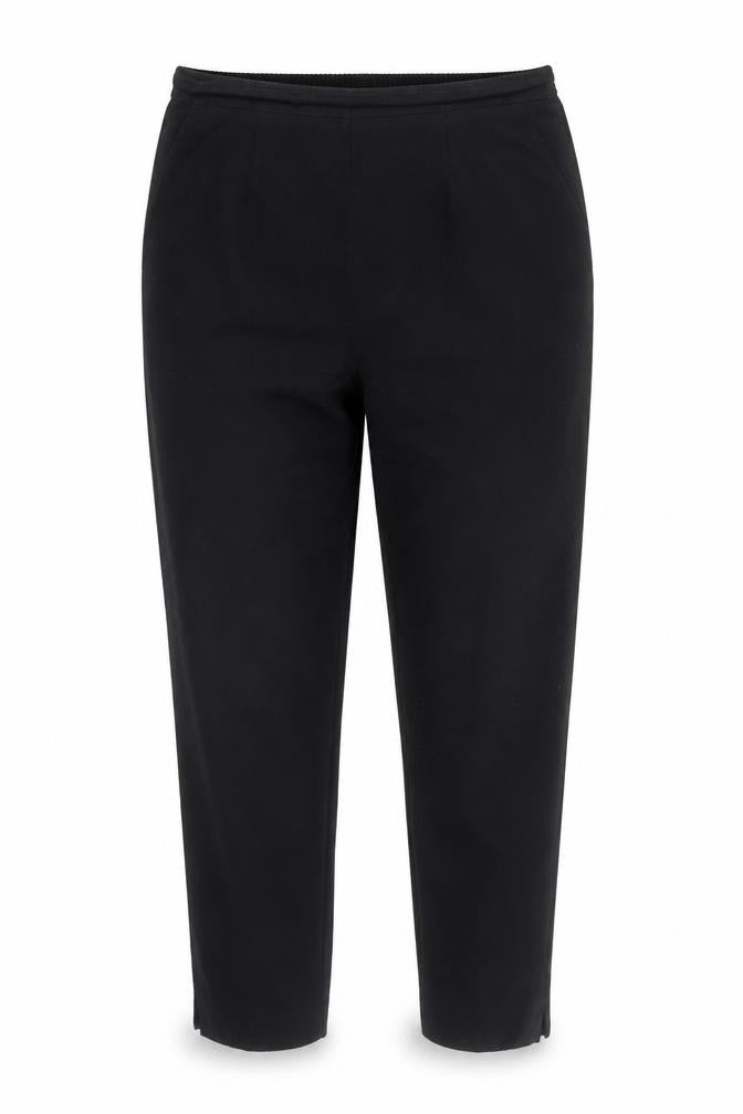 Dixie Women Black Elastic Waist Jersey Straight Trousers Size 12