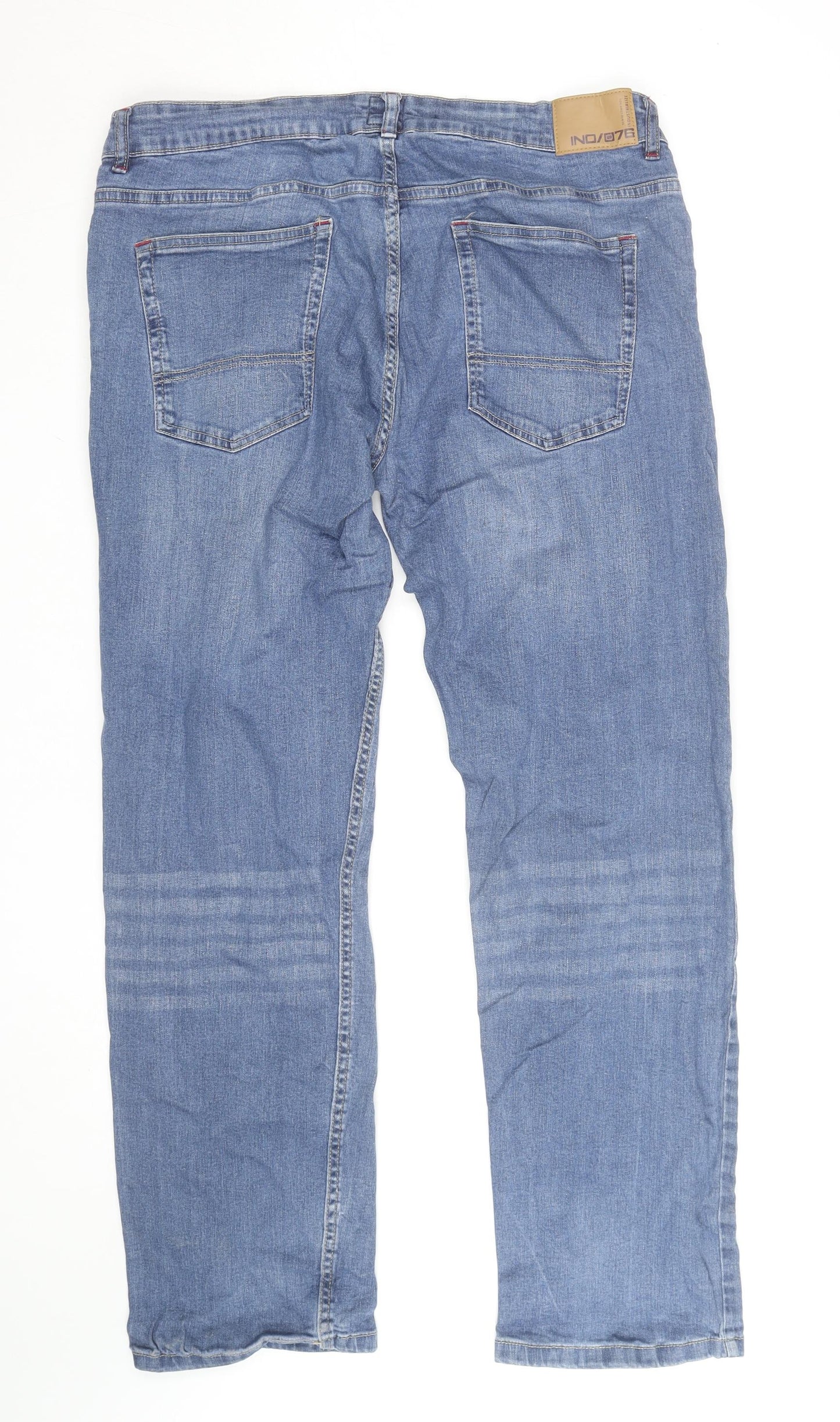 IND/078 Men’s Blue Straight Leg Denim Jeans Size 32 Regular Fit