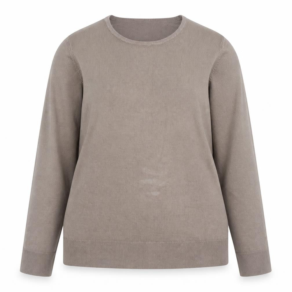 Marks and Spencer Women’s Beige Cotton Crew Neck Jumper Size 14