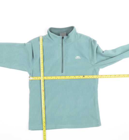 Trespass Teens Green Fleece 1/2 Zip Lightweight Active Jacket 9 Slim