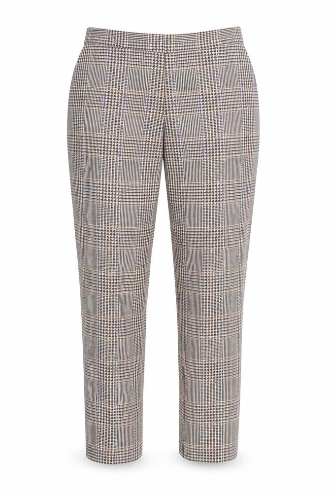 Marks & Spencer Women's Brown Check Tailored Trousers Size 12
