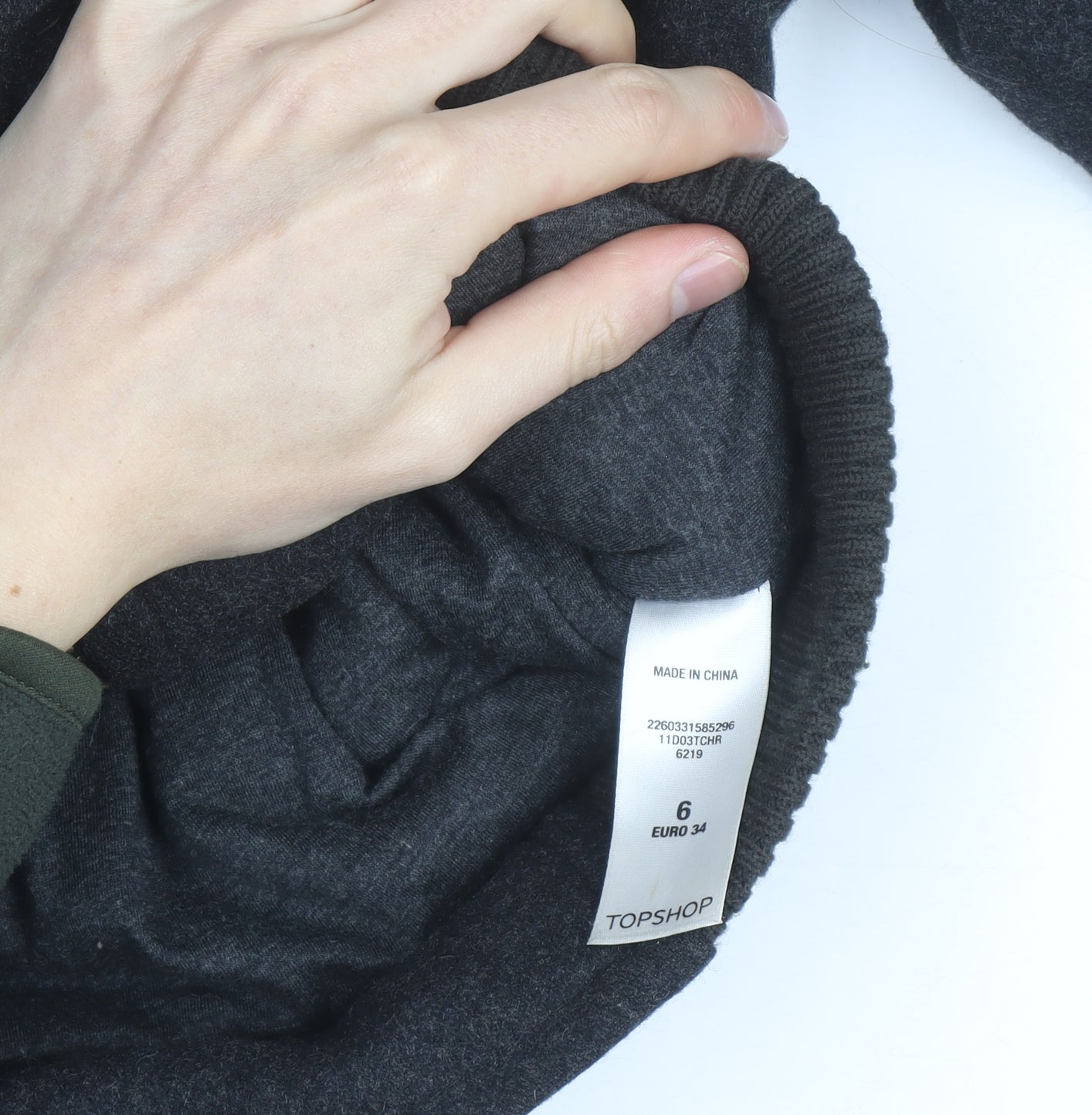 Topshop Women Black Wool Blend Duffle Hooded Jacket Size 6