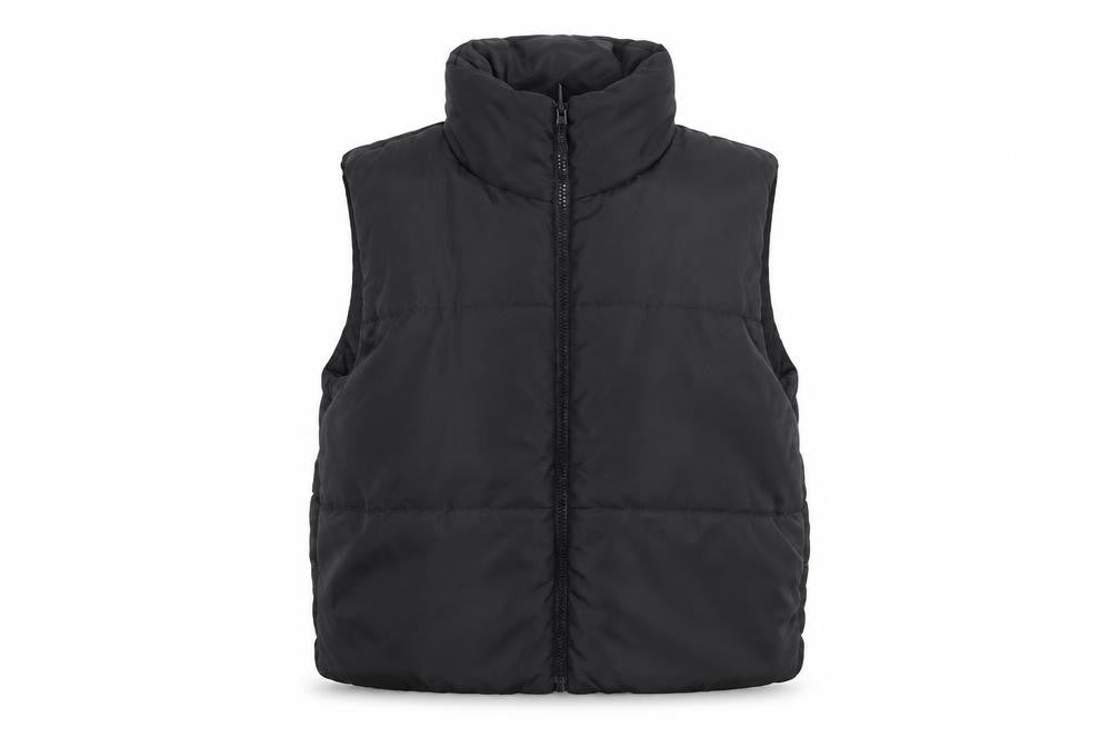 Rebellious Womens Black Puffer Waistcoat UK 8 Sleeveless Full Zip