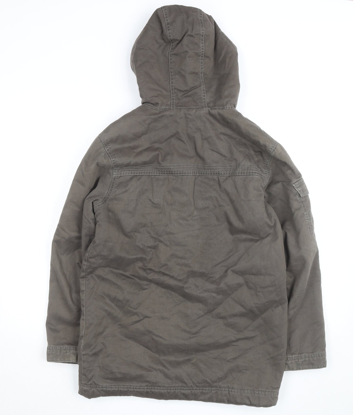 Old Navy Men's Brown Hooded Parka Jacket XL Cotton Lined
