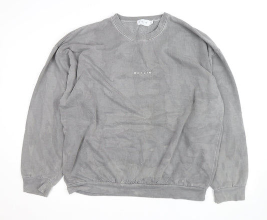 Topman Men’s Grey Berlin Crew Neck Pullover Sweatshirt Size L